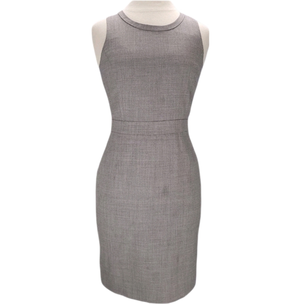 J.Crew Factory Womens 2 Sheath Dress Gray Sleeveless Knee Length Wool Blend